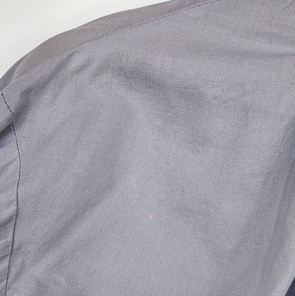 Ehka Sopo Ruffled Eyelet Neck Cotton Button Down Semi-Sheer Shirt Blue Small - Picture 3 of 10